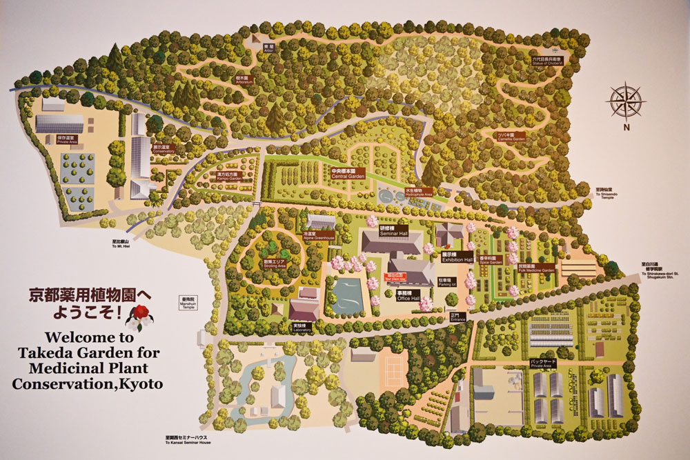 武田薬品工業薬用植物園の園内地図
